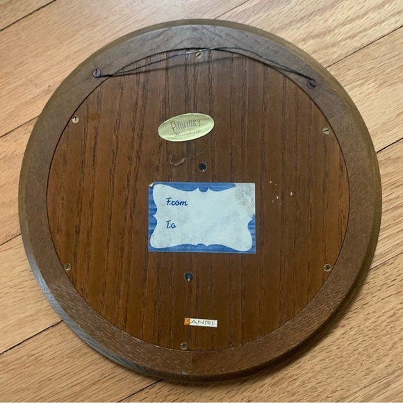 Vintage Fernandez Wood Carved Plate Happy Birthday 1972 Fernandez Picture Frame - Picture 10 of 10